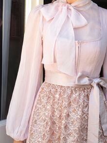 Fairmaia Oktoberfest Traditional German Women's Pink Chiffon Top And Dirndl Dress Set Including A Gorgeous Beaded Sequined Embroidered Apron - Pink - View 4