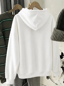 Tween Girl Bow Pattern Tween Girl Casual Daily Wear Hooded Autumn Sweatshirt - White - View 8