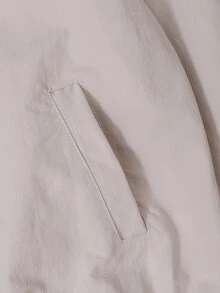 SHEIN Sparklyn 少女中式運動服套裝，秋季穿搭，新中式青蛙盤扣立領外套 + 寬腿褲 - 杏色 - 查看 9