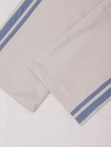SHEIN Sparklyn 少女中式運動服套裝，秋季穿搭，新中式青蛙盤扣立領外套 + 寬腿褲 - 杏色 - 查看 6