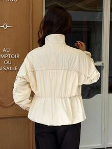 Siren Gaze Women's New Autumn/Winter Loose Fit Stand Collar Jacket - Apricot - View 2