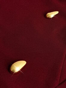 Maweii Gaun Pesta Kasual Warna Polos untuk Wanita Ukuran Plus - Burgundy - View 7
