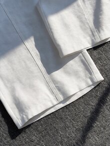 Resyla Off-White 2 Pieces Set For Women, Loose Fit Camisole Vest Top And Wide Leg Pants, Summer Vacation Casual - White - View 5