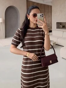 Rue Lumi Vestido de suéter con patrón a rayas - Multicolor - Ver 5