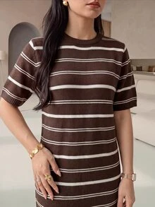 Rue Lumi Vestido de suéter con patrón a rayas - Multicolor - Ver 7