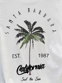 Daypath Men's White Summer Casual Vacation Holiday Coconut Tree Pattern Tank Top Knit Top And Woven Shorts Set,Men's 2-Piece Outfit For Swimming,Surfing - Multicolor - View 3