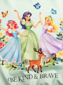 SHEIN 小女孩夏季軟綿可愛小女孩印花運動衫套裝，適用正式場合、旅行、度假、街頭穿搭，適合任何場合，姊妹裝、親子套裝，可愛女孩穿搭 - 綠色 - 查看 3