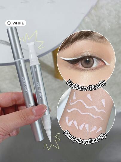 SHEGLAM Wing It Waterproof Liner Duo-White Kohl Kajal Henna Brand Beauty Cosmetic Makeup For Women And Girls