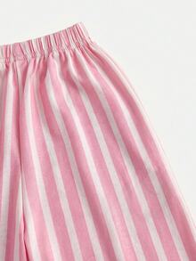 SHEIN 女童臘腸狗印花T恤與條紋長褲套裝 - 彩色 - 查看 7