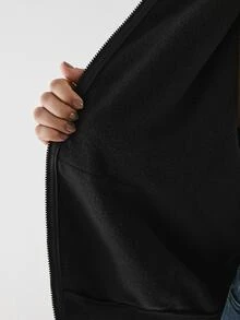 YARNWELL Women's Cotton Blend Oversized Athleisure Sweatshirt Casual Loose Fit Pullover, Everyday Essential For Daily, Travel Relax Airport Gym Black Autumn - Black - View 13