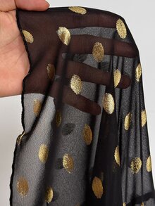 Viva Relle Party Going Out Plus Size Early Autumn Banquet Elegant Blouse With Subtle Glitter And Ruffle Sleeves Fall Black And Gold - Black - View 9