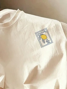Resyla Men 2026新款春夏男士義大利檸檬印花T恤，復古街頭風印花設計，男士休閒上衣度假米色 - 卡其色 - 查看 6