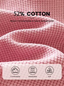SHEIN 女童純色連帽長袖運動衫與運動長褲休閒日常兩件套 - 粉色 - 查看 6