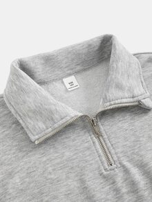 Tween Girl Autumn/Winter Casual Sweatshirt Set, Pony Logo Print, Loose Round Neck, Dropped Shoulder, Long Sleeve Pullover, Matching Print Toothpick Pleated Wide Leg Straight Sweatpants, 2-Piece Sporty Sweatshirt Set, Heather Grey - Multicolor - View 3