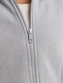 YARNWELL Sweatshirt Lengan Panjang Saku Ukuran Plus Fashion untuk Gym Formal Abu-abu Musim Gugur Lembut Kasual Musim Gugur - Grey - View 7