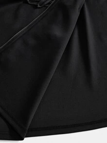 ROMWE Dark Gothic Court Style Napoleon Design Asymmetrical Hem Batwing Sleeve Loose Cape Coat - Black - View 12