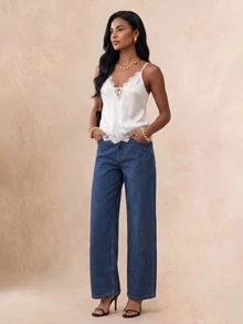 Daynim Contrast Lace Backless Hollow Out Sexy Top For Women, Beach Wear White Summer, Vacationcore - White - View 1