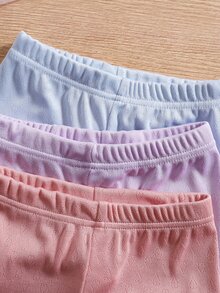 SHEIN 3件組少女春/夏花卉刺繡蝴蝶結背心與短褲內衣套裝，適合秋季 - 彩色 - 查看 3