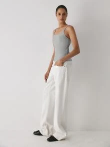 YARNWELL Summer Casual Versatile Solid Color Camisole Tank Top - Grey - View 6