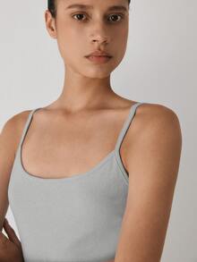 YARNWELL Summer Casual Versatile Solid Color Camisole Tank Top - Grey - View 5
