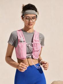 Exploreva Summer Outdoor Sports Cropped Vest - Pink - View 6