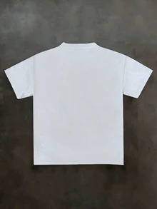 IslaSuriya Street Style Short Sleeve T-Shirt, Men's Streetwear, Portrait Graphic Tee - White - View 2
