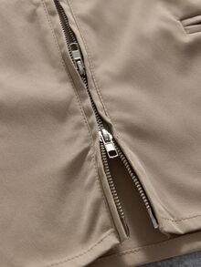 AXEPEAK Men's Casual Versatile Solid Color Shirt And Pants Set - Khaki - View 6