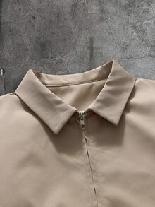AXEPEAK Men's Casual Versatile Solid Color Shirt And Pants Set - Khaki - View 12