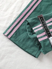 Genkimix Kids Young Girl Casual Versatile Colorblock Striped Pants Autumn Fall - Green - View 3