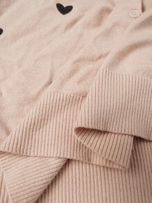Rosumi Plus Heart Pattern Button Front Cardigan  Fall Clothes For Women Winter Clothes For Women  Comfortable Home-Style Heart-Patterned Cardigan/Knitwear - Multicolor - View 7
