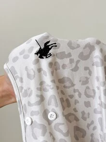 SHEIN EZwear 大尺碼豹紋上衣與長褲兩件套 秋季 - 彩色 - 查看 7
