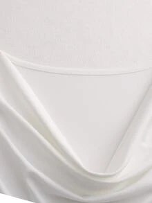 Balvessa Women's Draped Collar Long Sleeve Casual Relaxed Fit T-Shirt Autumn - White - View 3