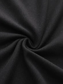 LUMIGAL Kaos Wanita Seksi Kasual Elastis Leher Bulat Motif Patchwork Lengan Panjang Transparan, Musim Semi dan Gugur - Hitam - View 5