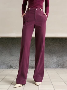 MOTF PREMIUM HIGH WAIST STRAIGHT LEG PANTS - Purple - View 5