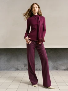 MOTF PREMIUM HIGH WAIST STRAIGHT LEG PANTS - Purple - View 6