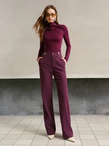 MOTF PREMIUM HIGH WAIST STRAIGHT LEG PANTS - Purple - View 2