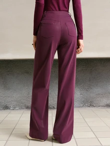 MOTF PREMIUM HIGH WAIST STRAIGHT LEG PANTS - Purple - View 7