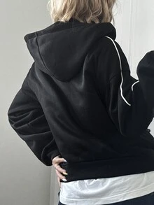 FRIFUL Women's Casual Hooded Sweatshirt, Autumn/Winter - Black - View 7