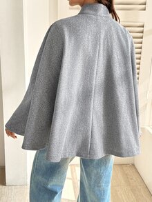 SHEIN Maternity Waist Tie Batwing Sleeve Elegant Regular Fit Jacket Fall - Grey - View 9