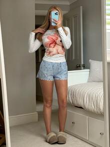 CovetEZ ملابس علوية طويلة الأكمام بنقاط بولكا أرنب لطيفة مع نمط أرنب جذاب وزخرفة ياقة مكشكشة. مناسبة للخريف، التنقل اليومي، التجمعات، الخريف/الشتاء/الربيع/الصيف، عيد الميلاد، رأس السنة، ، الحفلات، التنقل، عيد الحب، الأناقة، العطلات، Y2K، حفل التخرج والمناسبات الأخرى - كاكي - مشاهدة 3
