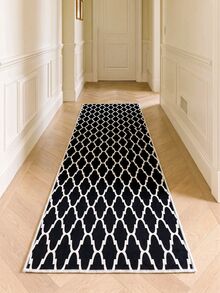 Digitally Printed Non-Slip Washable Runner And Area Rug Living Room Carpet, Modern Design | Modern, Scandinavian, Bohemian And Classic Styles | 100% Polyester - Black - View 4