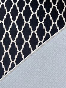 Digitally Printed Non-Slip Washable Runner And Area Rug Living Room Carpet, Modern Design | Modern, Scandinavian, Bohemian And Classic Styles | 100% Polyester - Black - View 5