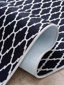 Digitally Printed Non-Slip Washable Runner And Area Rug Living Room Carpet, Modern Design | Modern, Scandinavian, Bohemian And Classic Styles | 100% Polyester - Black - View 3