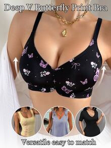 Napfluff Comfortable Printed Seamless Women's Underwear 3-Piece Set - Multicolor - View 5