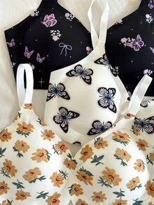 Napfluff Comfortable Printed Seamless Women's Underwear 3-Piece Set - Multicolor - View 6