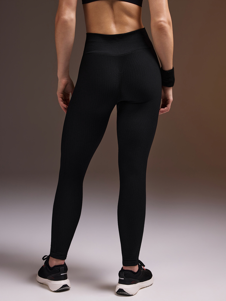Powerista Women's Black Foam Print Multi-Pocket Cropped Skinny Leggings Breathable Soft Fabric Casual White Workout Summer Autumn All Season - Black - View 6