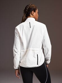 Powerista Women's Long Sleeve Woven Cycling Jacket Breathable Cycling Breathable Soft Casual White Workout Summer Autumn All Season Loose Jacket - White - View 5