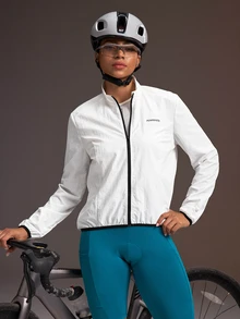 Powerista Women's Long Sleeve Woven Cycling Jacket Breathable Cycling Breathable Soft Casual White Workout Summer Autumn All Season Loose Jacket - White - View 10