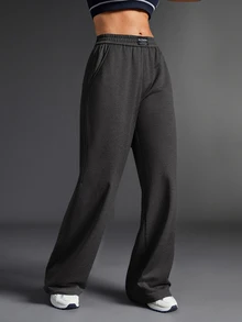 Exploreva Exploreva Celana Panjang Denim Kasual Wanita dengan Saku untuk Pemakaian Sehari-hari dan Aktivitas Luar Ruangan - Grey - View 8
