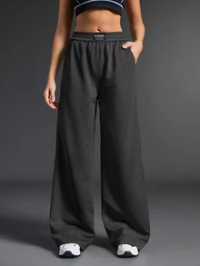 Exploreva Exploreva Celana Panjang Denim Kasual Wanita dengan Saku untuk Pemakaian Sehari-hari dan Aktivitas Luar Ruangan - Grey - View 3
